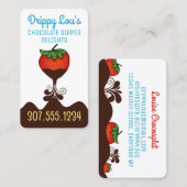 chocolade bedekte aardbeidessert - confecties b visitekaartje (Voorkant / Achterkant)