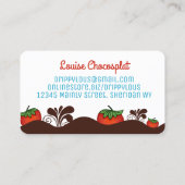 chocolade bedekte aardbeidessert - confecties b visitekaartje (Achterkant)