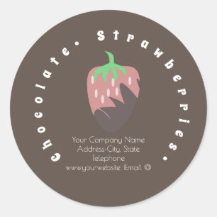Chocolade bedekte aardbeien Business Logo Label