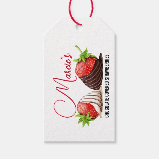 Chocolade bedekte aardbeien cadeaulabel (Voorkant)