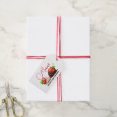 Chocolade bedekte aardbeien cadeaulabel (Met Touw)