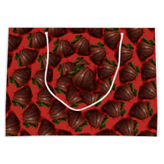 Chocolade bedekte aardbeien groot cadeauzakje