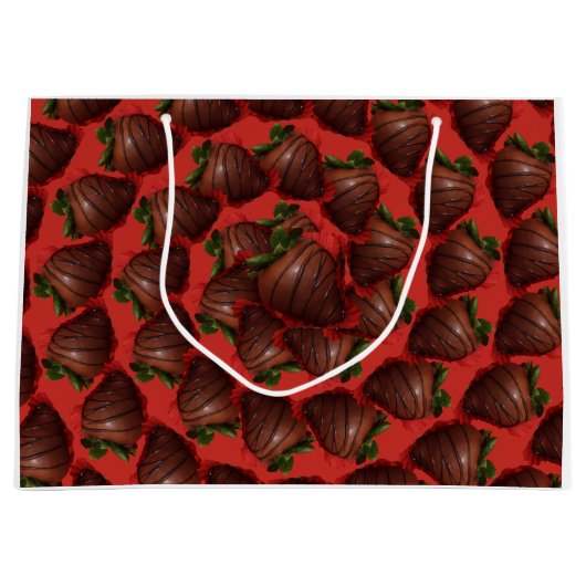 Chocolade bedekte aardbeien groot cadeauzakje (Voorkant)