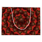 Chocolade bedekte aardbeien groot cadeauzakje (Achterkant)
