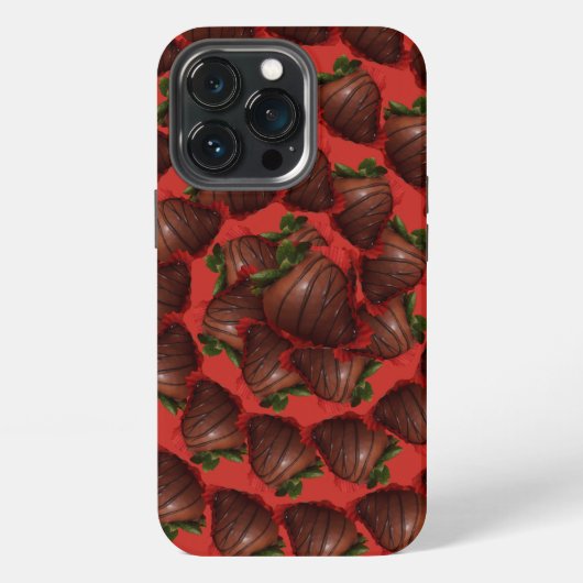 Chocolade bedekte aardbeien iPhone hoesje (Achterkant)