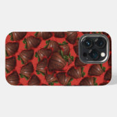 Chocolade bedekte aardbeien iPhone hoesje (Achterkant horizontaal)
