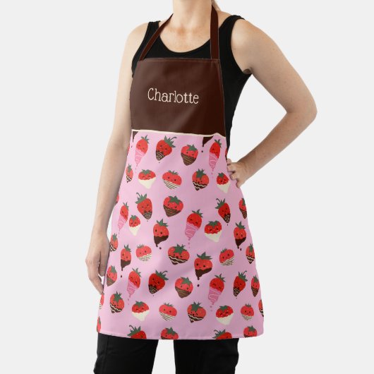 Chocolade bedekte aardbeien liefde schort (Insitu)