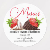 Chocolade bedekte aardbeien verpakkingslabels labels (Design 2)