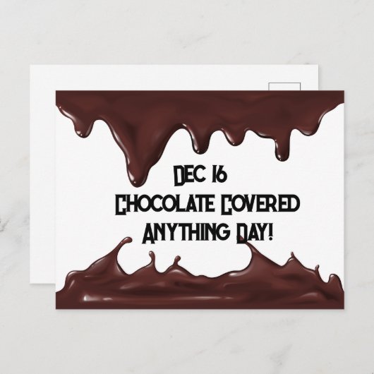 Chocolade bedekte alles dag briefkaart (Voorkant / Achterkant)