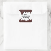 Chocolade bedekte alles dag vierkante sticker (Tas)