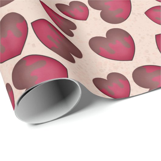 Chocolade bedekte harten cadeaupapier (Rol Hoek)