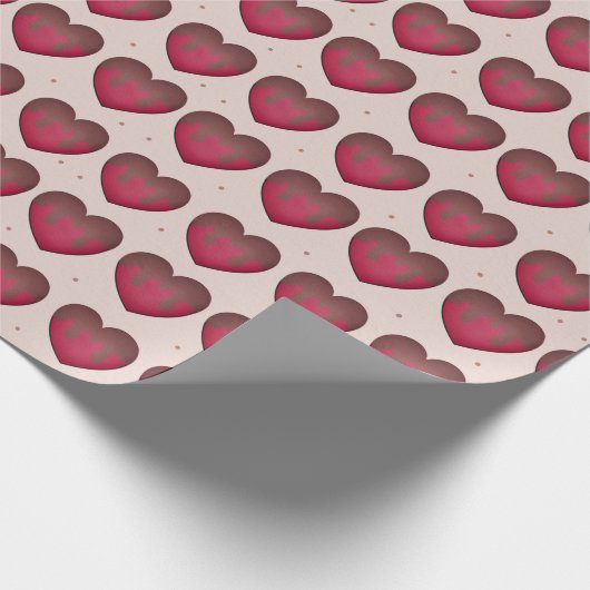 Chocolade bedekte harten cadeaupapier (Hoek)