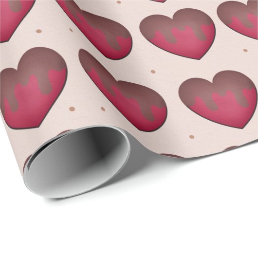 Chocolade bedekte harten cadeaupapier (Rol Hoek)