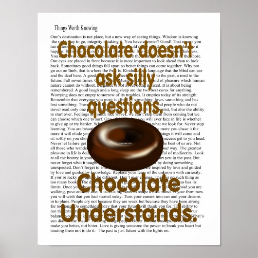Chocolade begrijpt poster (Voorkant)
