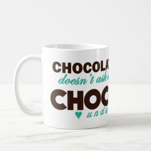 Chocolade begrijpt [Turquoise] Koffiemok (Links)