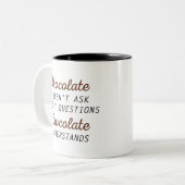 Chocolade begrijpt tweekleurige koffiemok (Voorkant links)