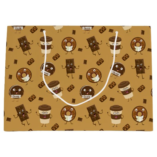 Chocolade-behandelingen Gift Bag Groot Cadeauzakje (Voorkant)