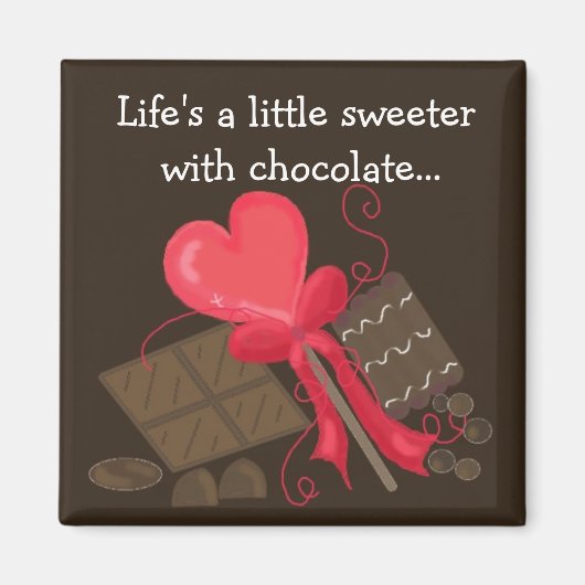 Chocolade behandelt met een Bericht Magneet (Voorkant)