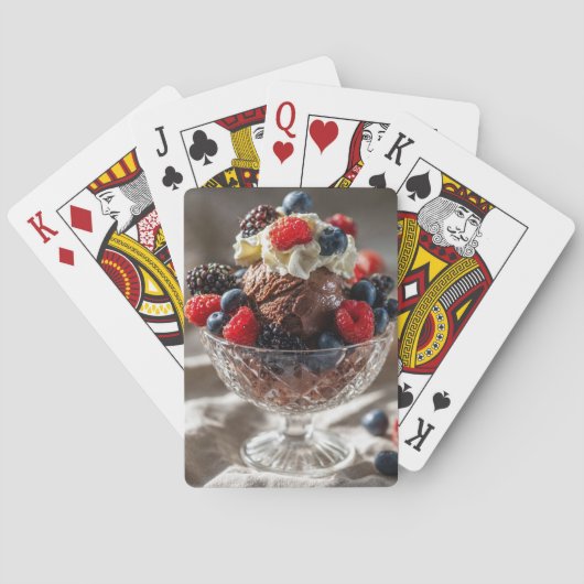 Chocolade Bes Dessert Foto Ontwerp Pokerkaarten (Achterkant)