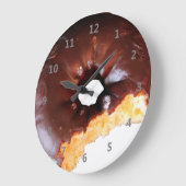 Chocolade Bevroeide gele kachel Donut met bite out Grote Klok (Hoek)