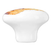 Chocolade Bevroeide gele kachel Donut met bite-out Keramische Knop (Zijkant)