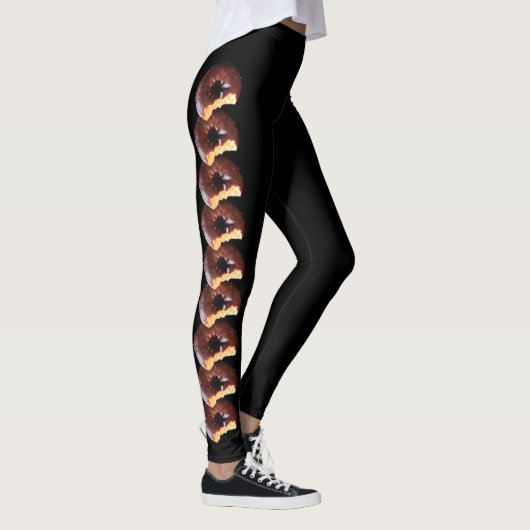 Chocolade Bevroeide gele kachel Donut met bite out Leggings (Rechts)