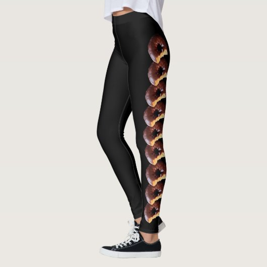Chocolade Bevroeide gele kachel Donut met bite out Leggings (Links)