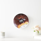 Chocolade Bevroeide gele kachel Donut met bite out Ronde Klok (Huis)