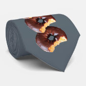 Chocolade Bevroeide gele kachel Donut met bite-out Stropdas (Opgerold)