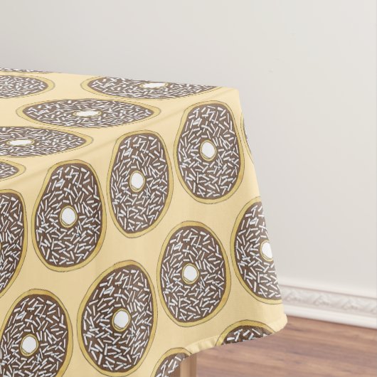 Chocolade, bevroren Coconut Glazed Cake Donut Tafelkleed (Voorbeeld)