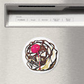 Chocolade, bevroren met Cherry Cupcake Top Magnet (Insitu (Vaatwasser))