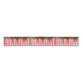 Chocolade Bevroren op Gingham Grosgrain Lint (Voorkant)