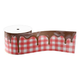 Chocolade Bevroren op Gingham Grosgrain Lint