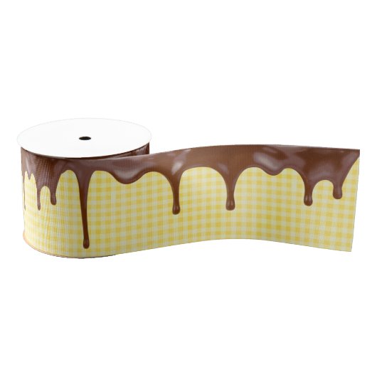 Chocolade Bevroren op Gingham Grosgrain Lint (Spoel)