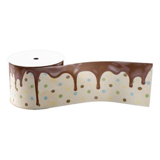 Chocolade, bevroren op pooldots grosgrain lint (Spoel)