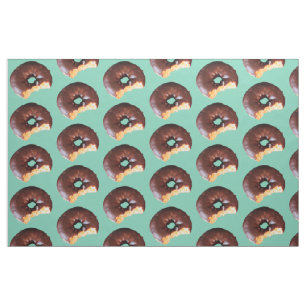 Chocolade Bevroste gele Cake Donut op Mint Green Stof
