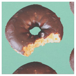Chocolade Bevroste gele Cake Donut op Mint Groen Stof