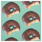 Chocolade Bevroste gele Cake Donut op Mint Groen Stof (Swatch)