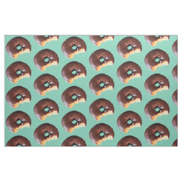 Chocolade Bevroste gele Cake Donut op Mint Groen Stof