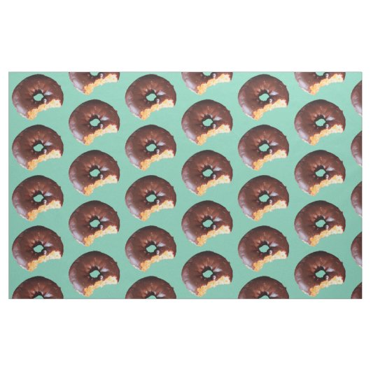Chocolade Bevroste gele Cake Donut op Mint Groen Stof (Fat Quarter)