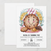 Chocolade bewerkbare leuke koekjes verjaardag kaart (Voorkant / Achterkant)