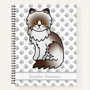 Chocolade Bi-Kleur Perzische Cute Kat & Aangepaste Notitieboek
