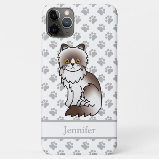 Chocolade Bi-Kleur Perzische Mopshond Cute Cartoon Case-Mate iPhone Case (Achterkant)