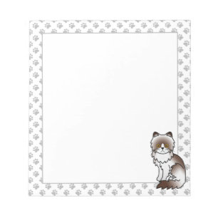 Chocolade Bi-Kleur Perzische Mopshond Cute Cartoon Notitieblok