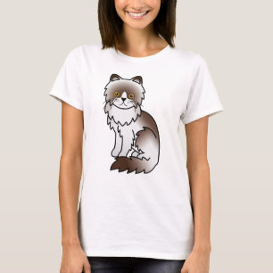 Chocolade Bi-Kleur Perzische Mopshond Cute Cartoon T-shirt