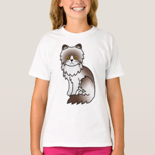 Chocolade Bi-Kleur Perzische Mopshond Cute Cartoon T-shirt