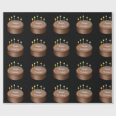 Chocolade Birthday Cake Candles Cadeaupapier (Vlak)