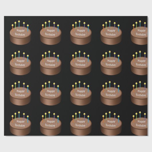 Chocolade Birthday Cake Candles Cadeaupapier (Vlak)