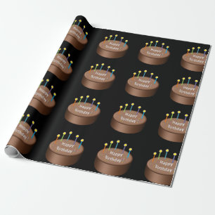 Chocolade Birthday Cake Candles Cadeaupapier