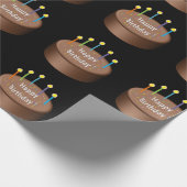 Chocolade Birthday Cake Candles Cadeaupapier (Hoek)